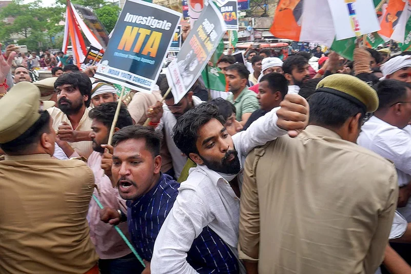Congress protest over NEET results row