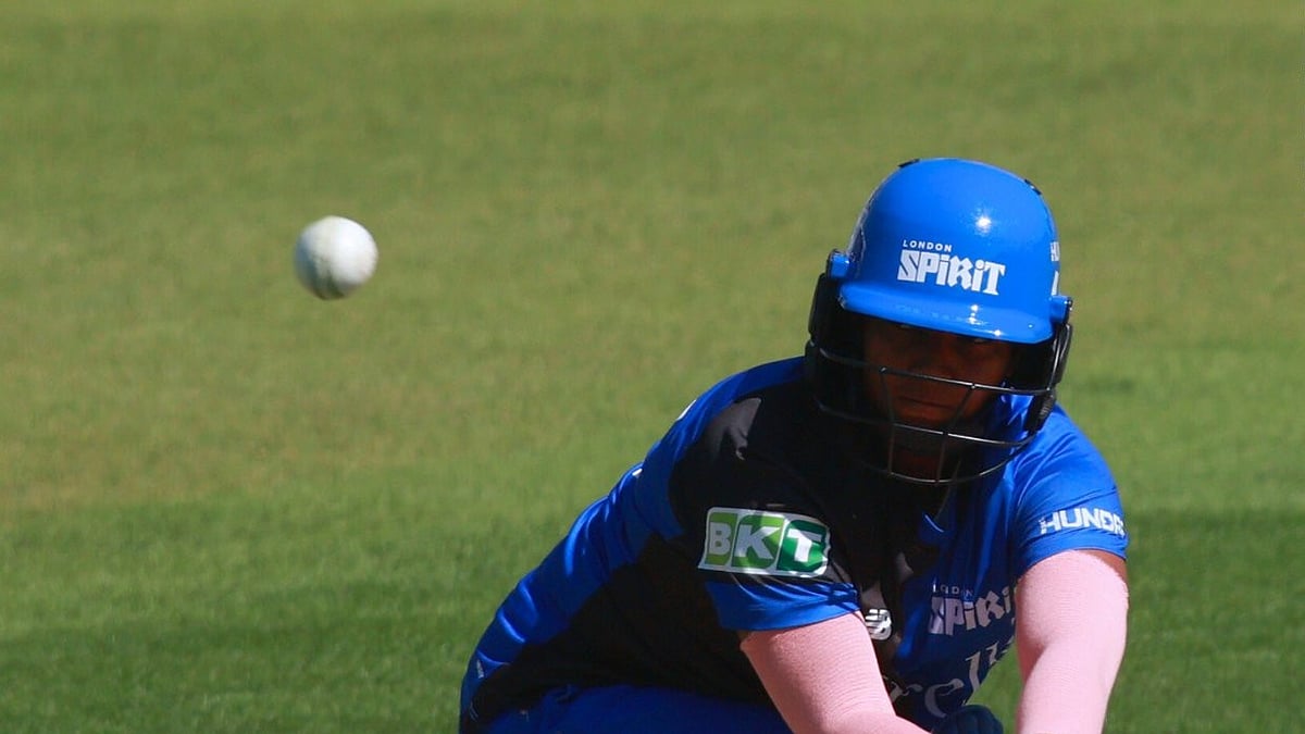 X | The Hundred : Deepti Sharma in action at The Hundred 2024 womens tournament. 