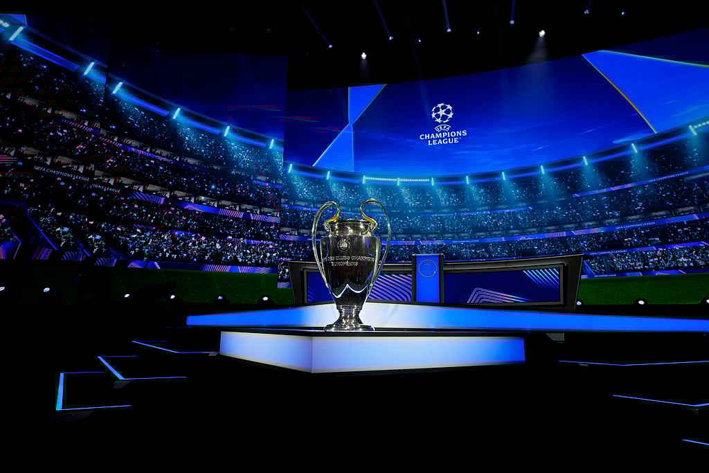 AP/Gregorio Borgia : Champions League trophy is displayed.