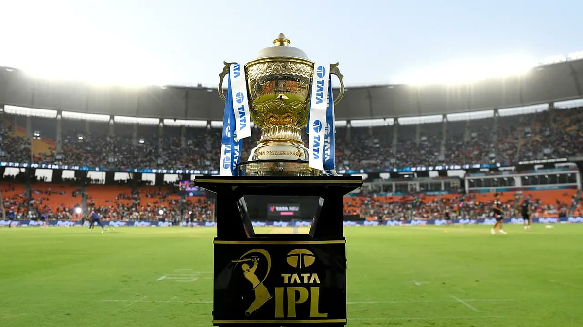 X/BCCI : The Indian Premier League trophy.