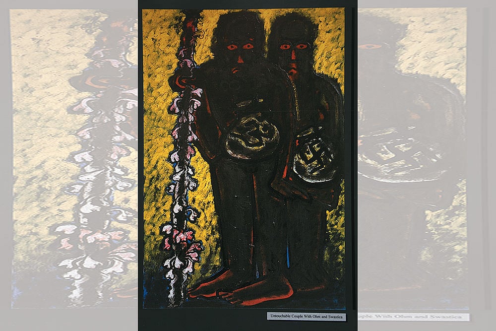 Untouchable Couple with Ohm and Swastica: Artwork by Savindra Sawarkar