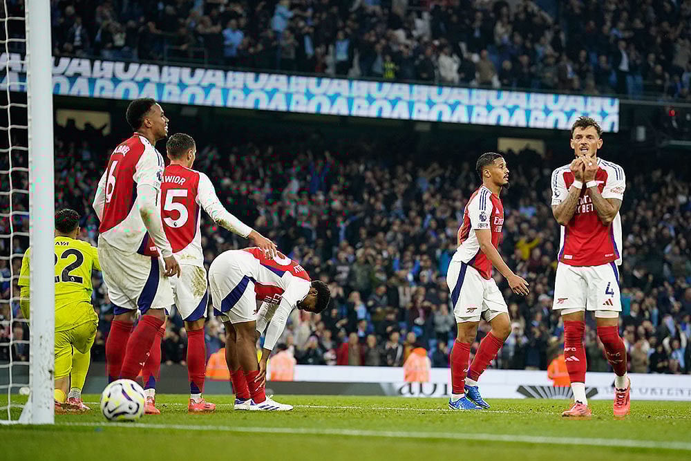 Photo: AP/Dave Thompson : English Premier League Soccer Match 2024: Manchester City vs Arsenal