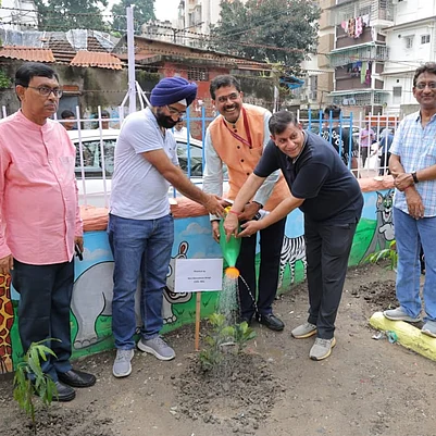 Shri Ghanshyam Sharma, CMD, HCL, Shri Sanjiv Kumar Singh, Director (Mining), HCL, Shri Harsimran Singh, CVO, HCL, planting saplings at the childrens park