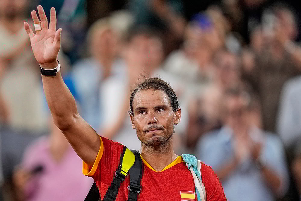 | Photo: AP/Manu Fernandez, file : Rafael Nadal after the mens doubles quarter-final at the 2024 Summer Olympics