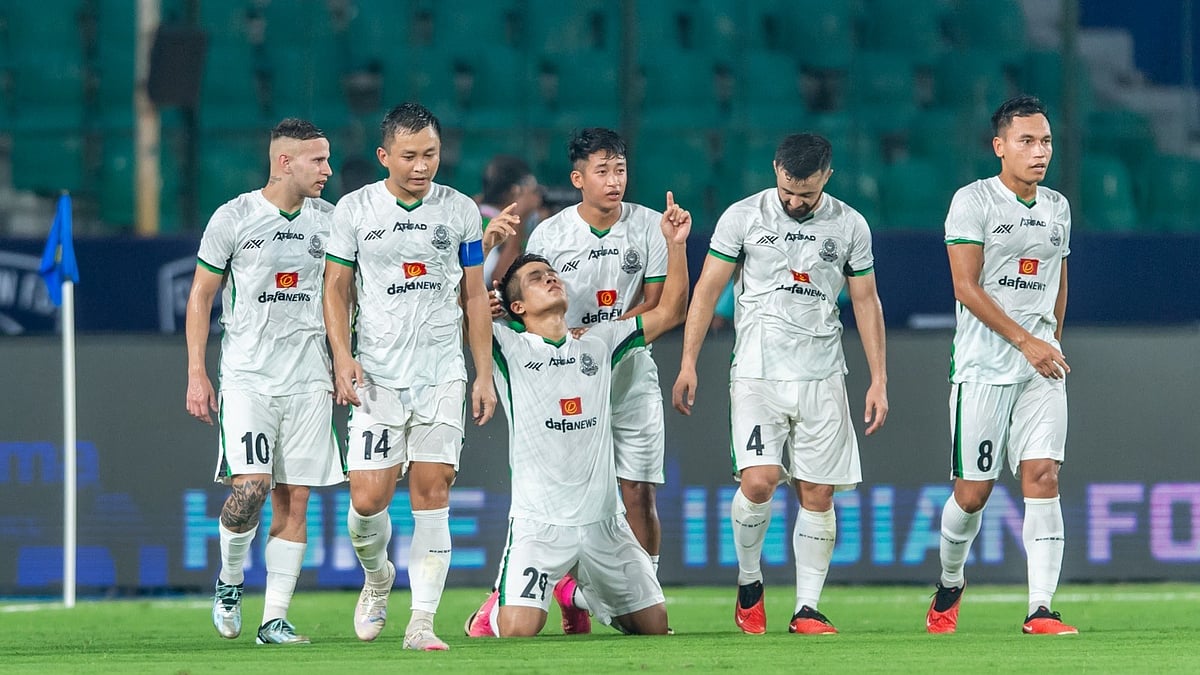 ISL | FDSL  : Mohammedan Sporting Club players celebrate after scoring