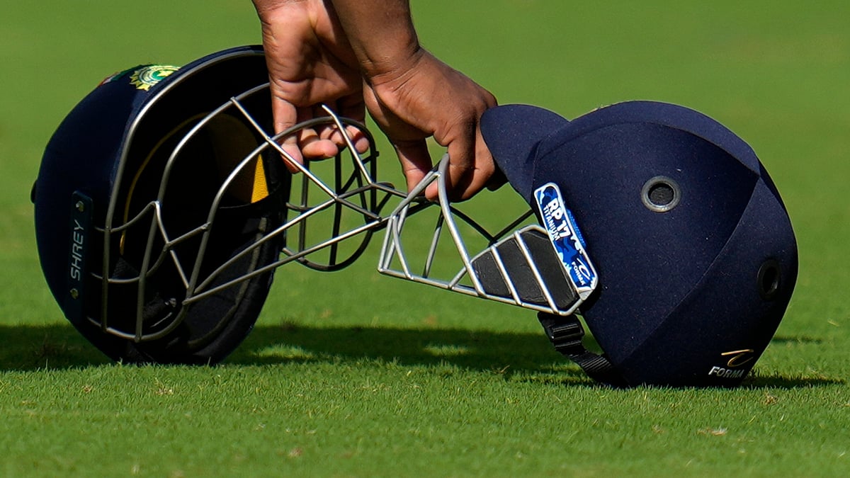 AP Photo | Aijaz Rahi : Representative image showing cricket helmets.