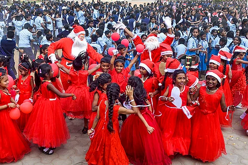 | Photo: PTI : Together, they underline a growing tension in India’s public life, between the language of inclusion and the lived realities of religious freedom during moments meant for celebration.