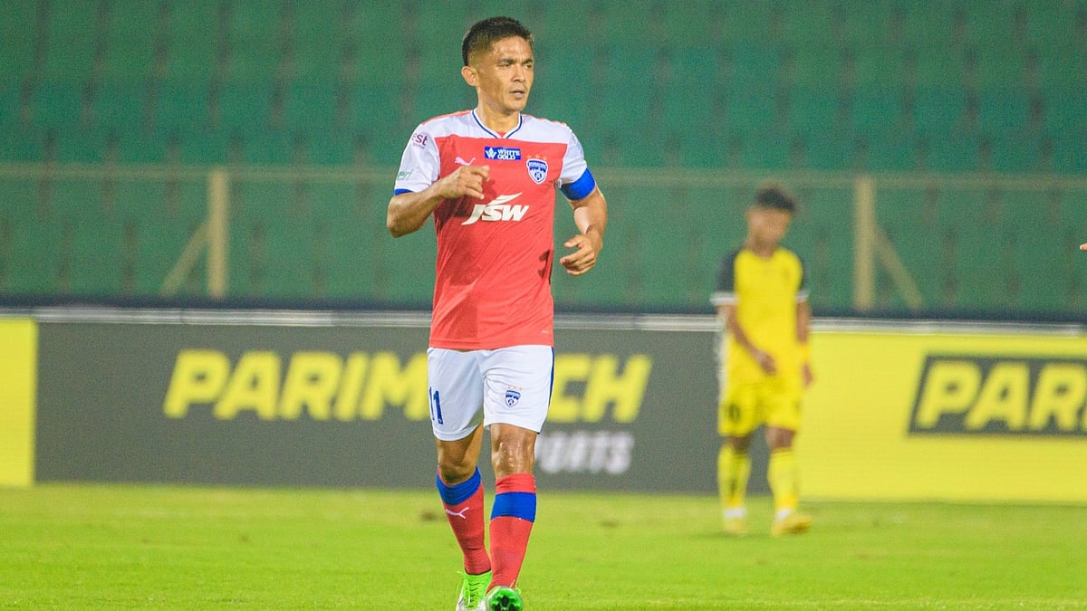 ISL : Sunil Chhetri during HFC vs BFC, ISL match.