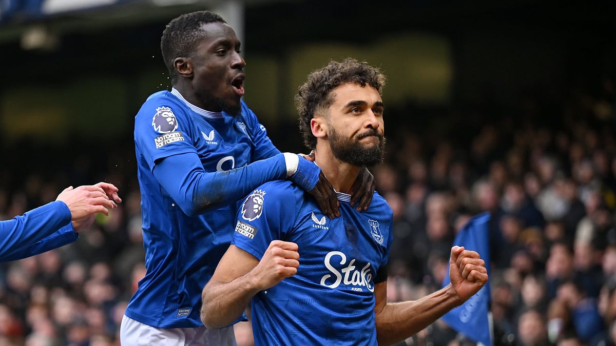 Dominic Calvert-Lewin celebrates scoring the opener