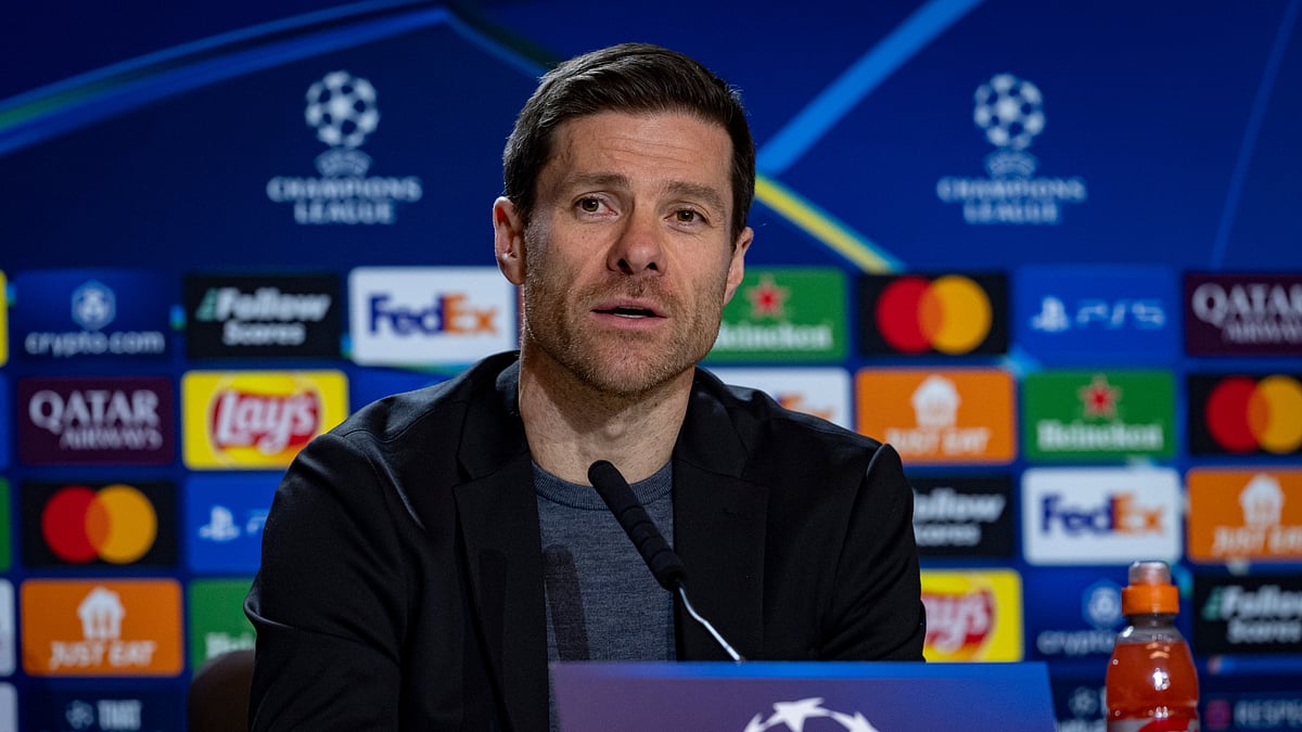 Xabi Alonso during a press conference