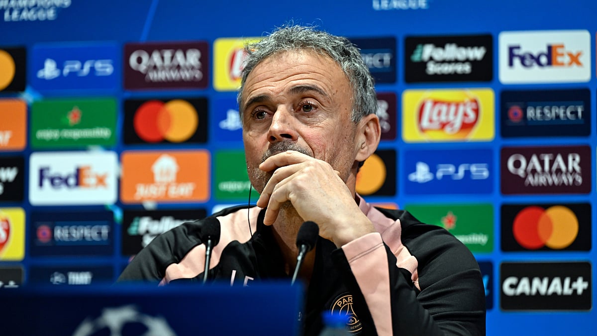 Luis Enrique during a pre-match press conference