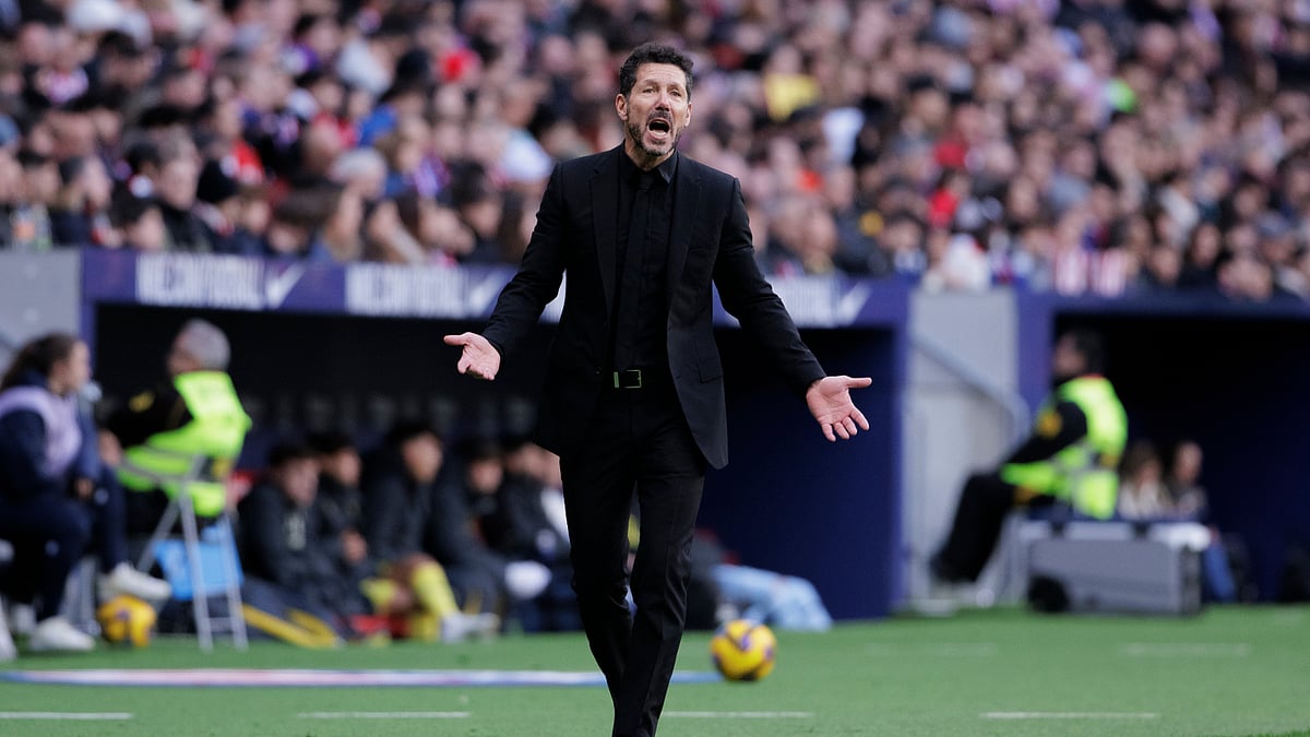 Diego Simeone during Atletico Madrid's 1-1 draw with Villarreal
