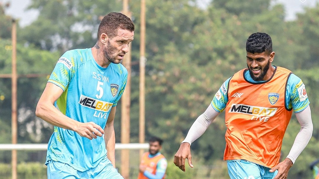 Photo: X | Chennaiyin FC : Chennaiyin FC players during a practice session.