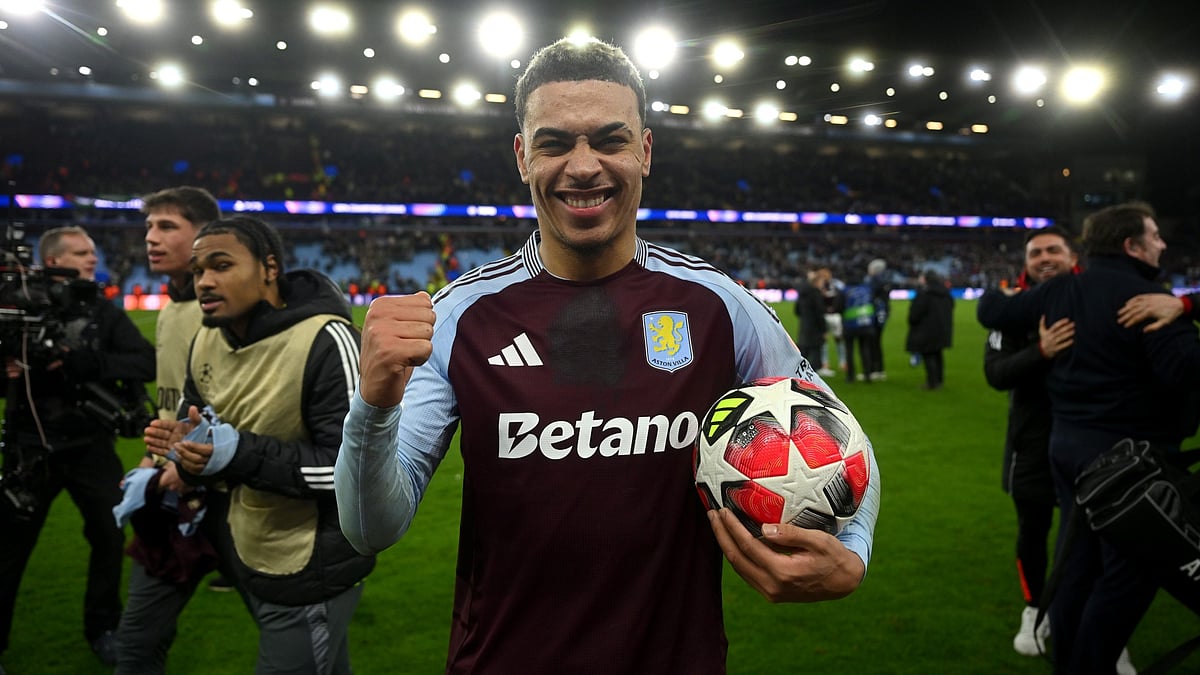 Morgan Rogers after scoring a goal.