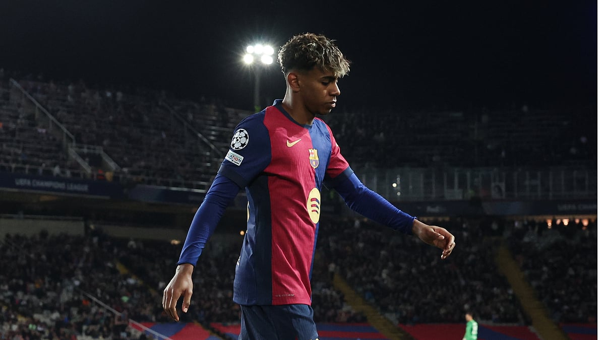 Lamine Yamal was taken off during Barcelona's Champions League match against Atalanta