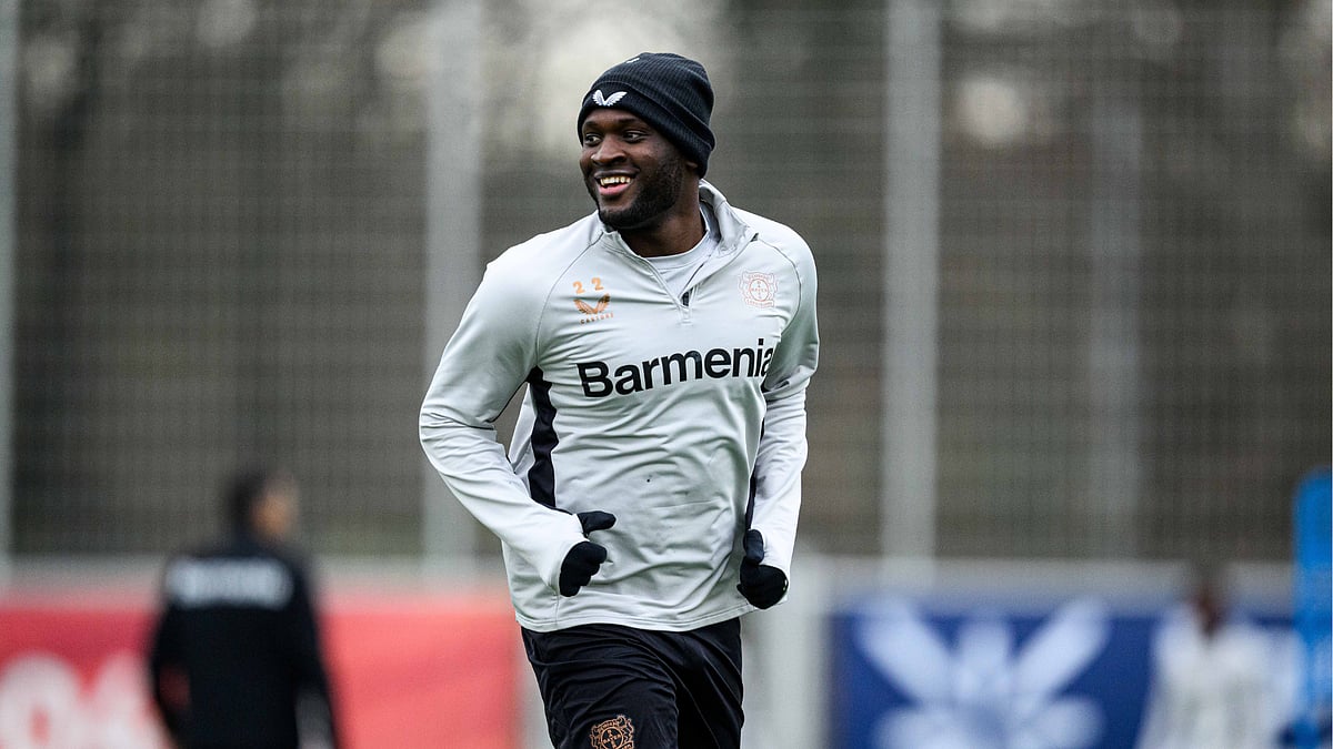 Victor Boniface during Bayer Leverkusen training