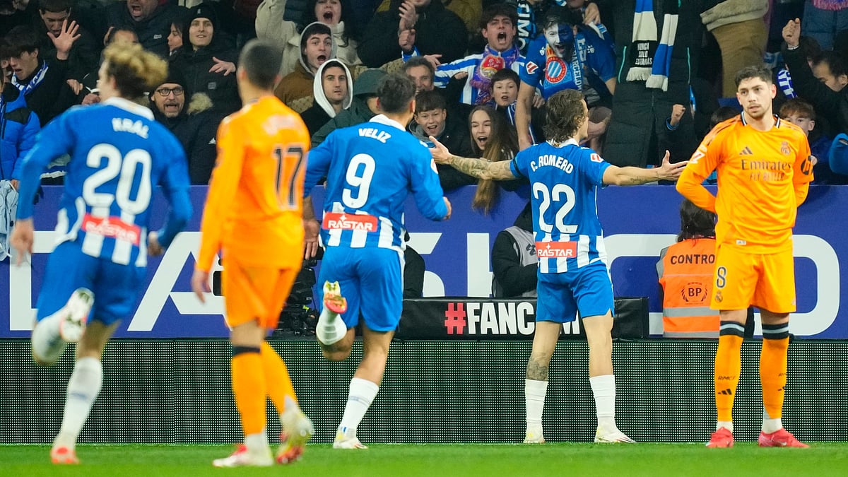 Carlos Romero celebrates his match-winner against Real Madrid