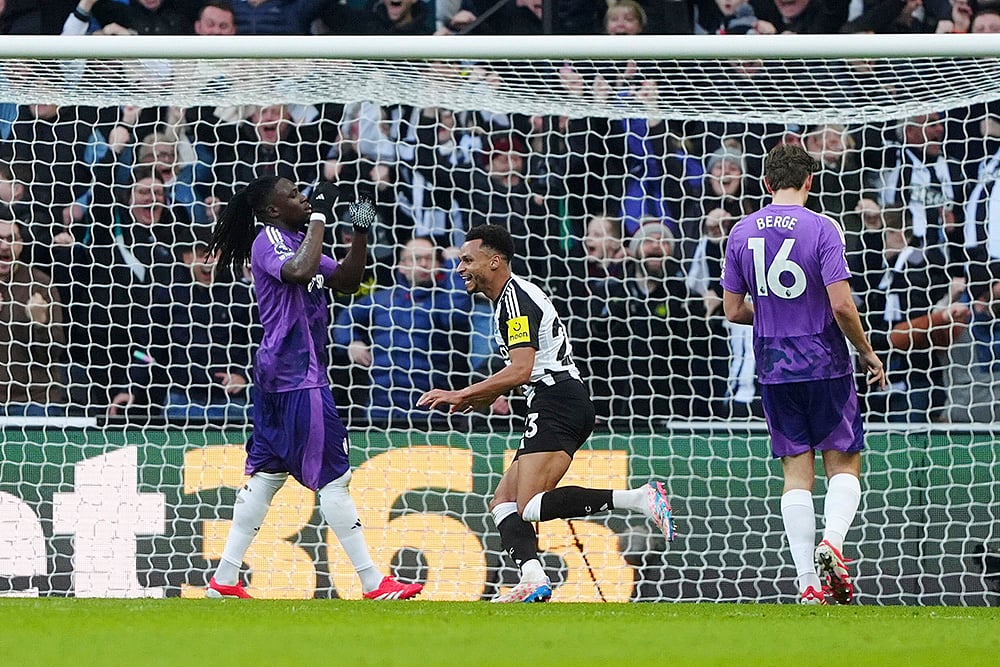 | Photo: Owen Humphreys/PA via AP : English Premier League 2024-25: Newcastle United's Jacob Murphy celebrates scoring