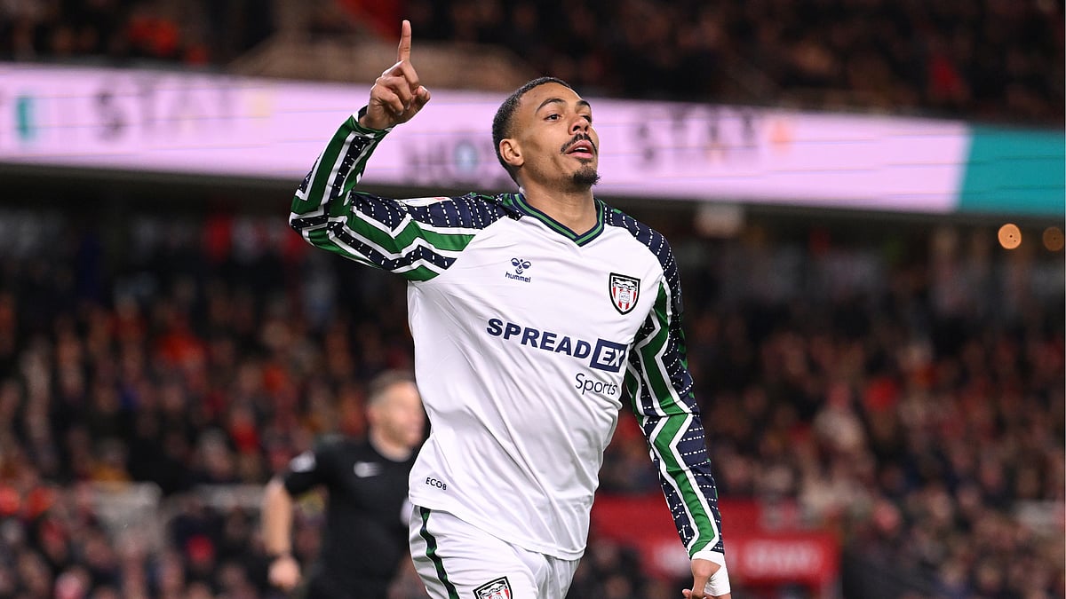 Wilson Isidor celebrates his goal against Middlesbrough
