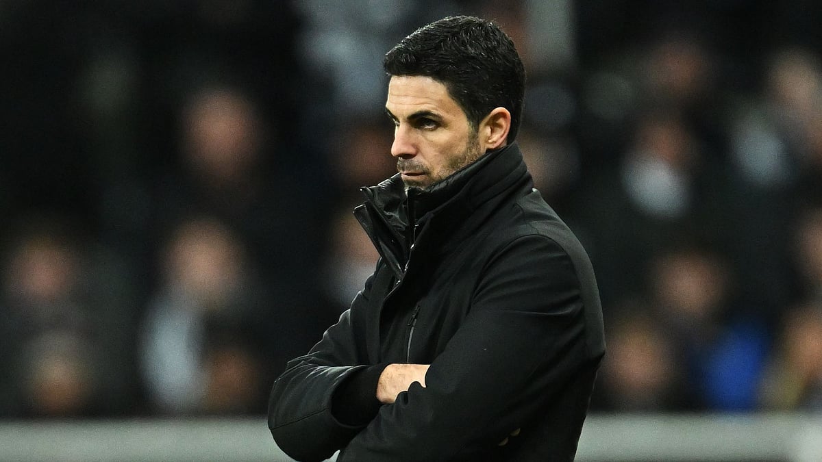 Arteta watches on during the second leg