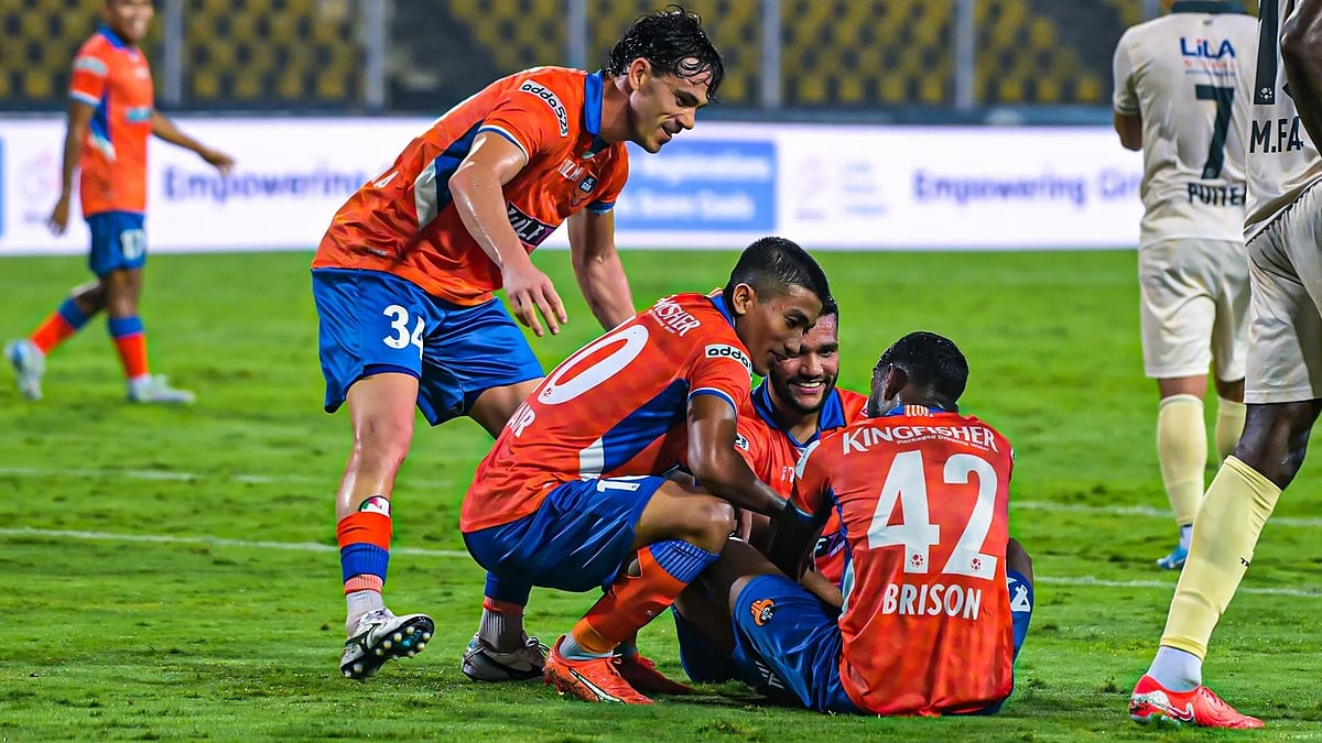 Indian Super League : FC Goa celebrate a goal against Odisha FC.