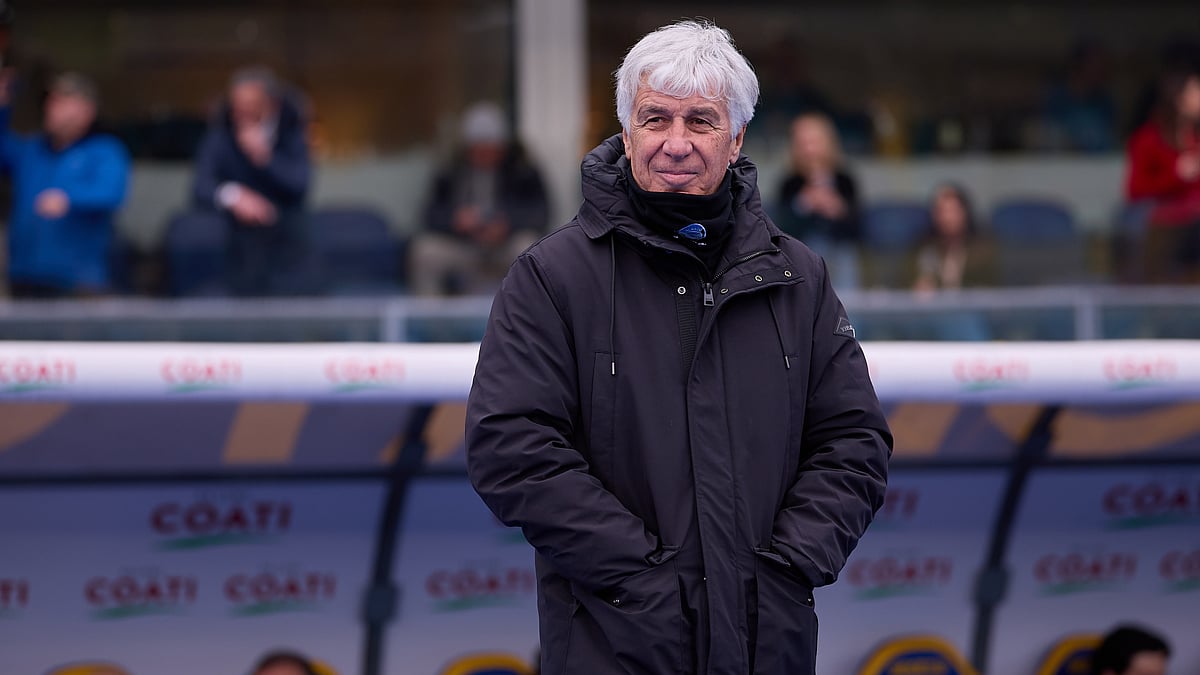 Gian Piero Gasperini pictured during Saturday's win at Verona