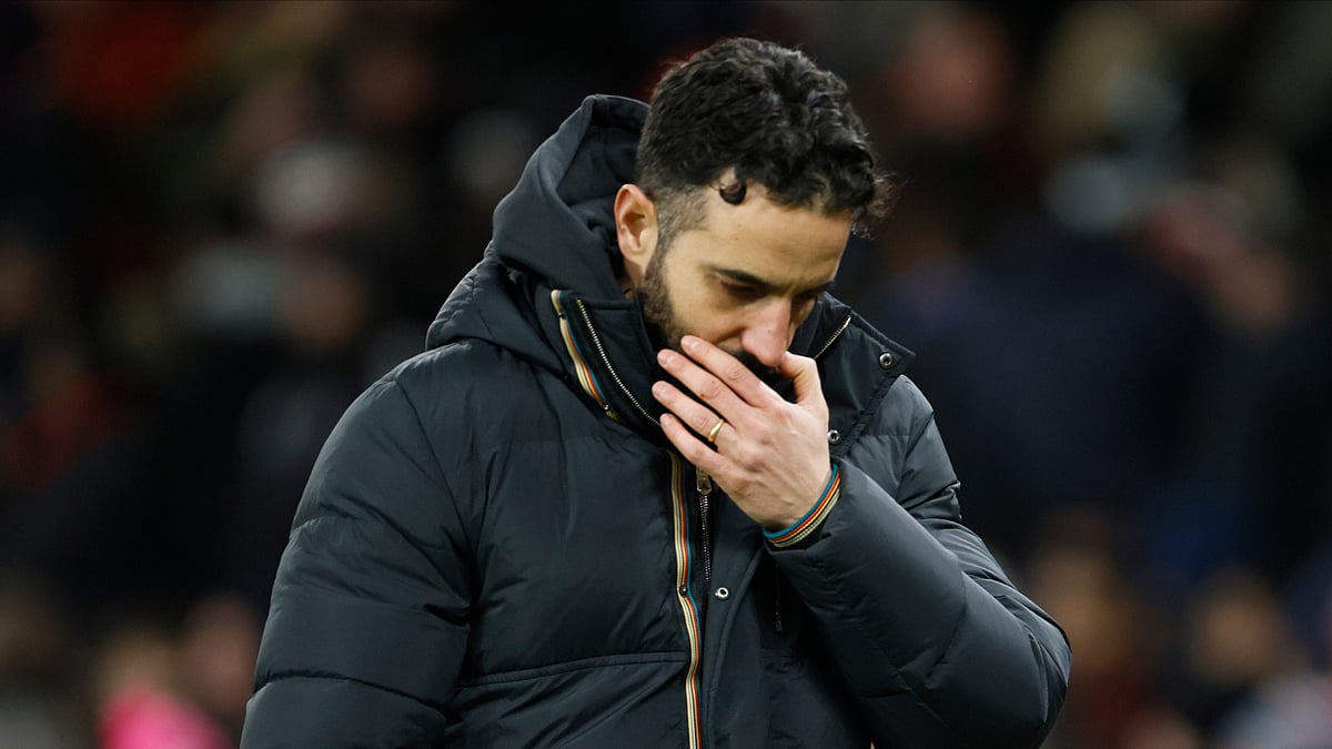 Ruben Amorim during Manchester United's FA Cup win over Leicester City