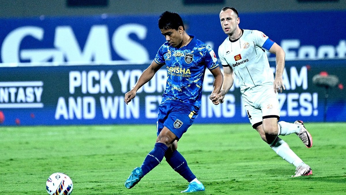 ISL : Action from Odisha FC vs Punjab FC, ISL 2024-25 match.