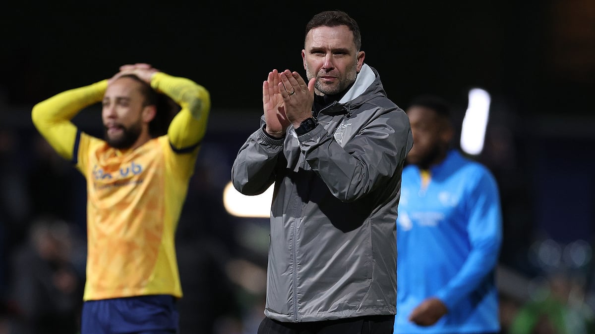 Derby County manager John Eustace