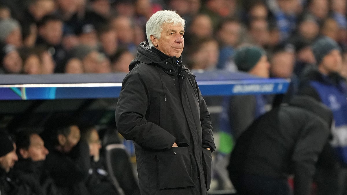 Atalanta manager, Gian Piero Gasperini during the match.