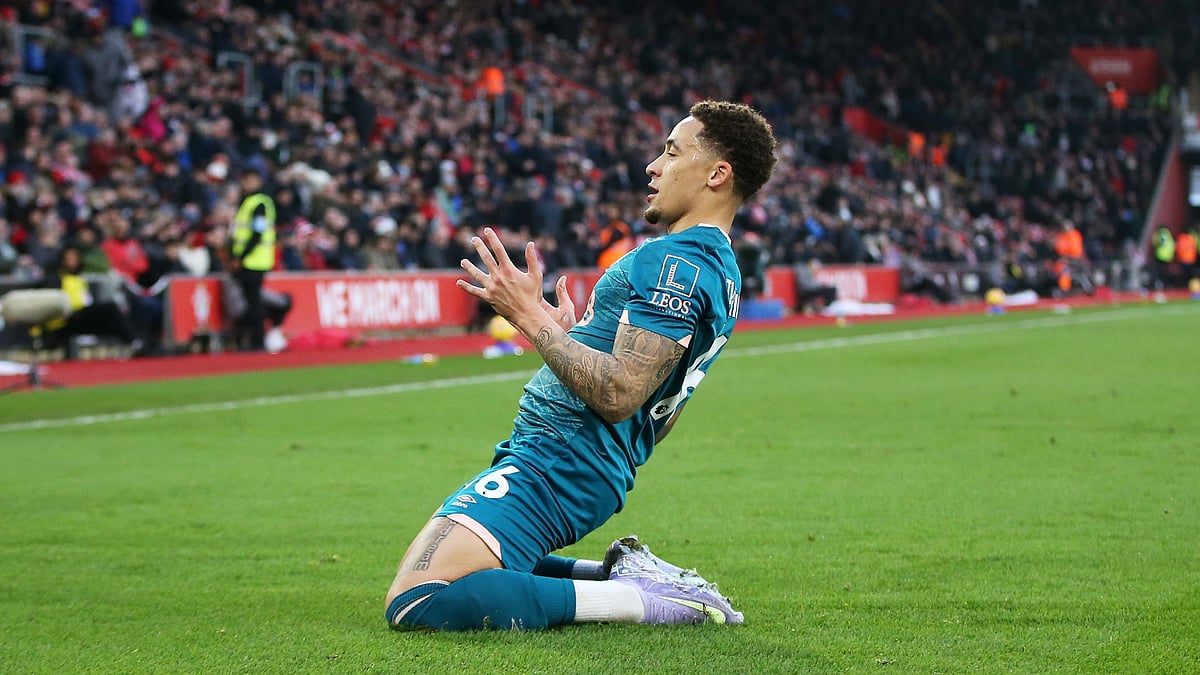 Marcus Tavernier celebrates his goal as AFC Bournemouth run out 3-1 winners over Southampton.