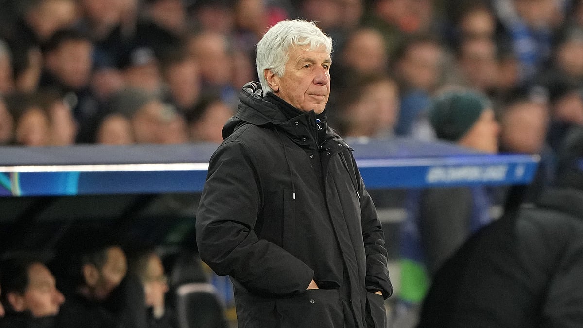 Gian Piero Gasperini during Atalanta's defeat to Club Brugge.