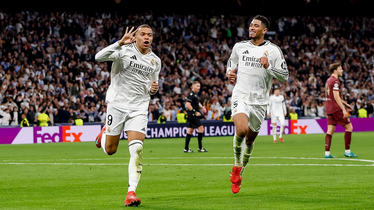 Kylian Mbappe scored a hat-trick in Real Madrid's 3-0 win over Manchester City