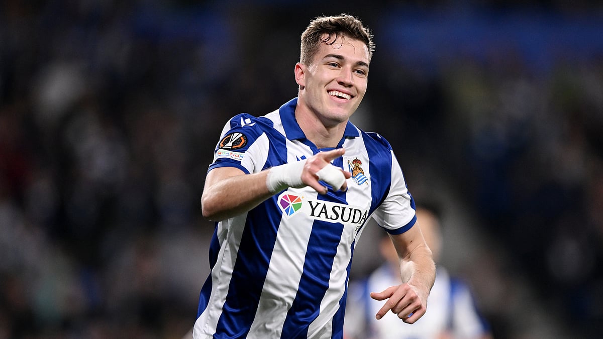 Luka Sucic celebrates