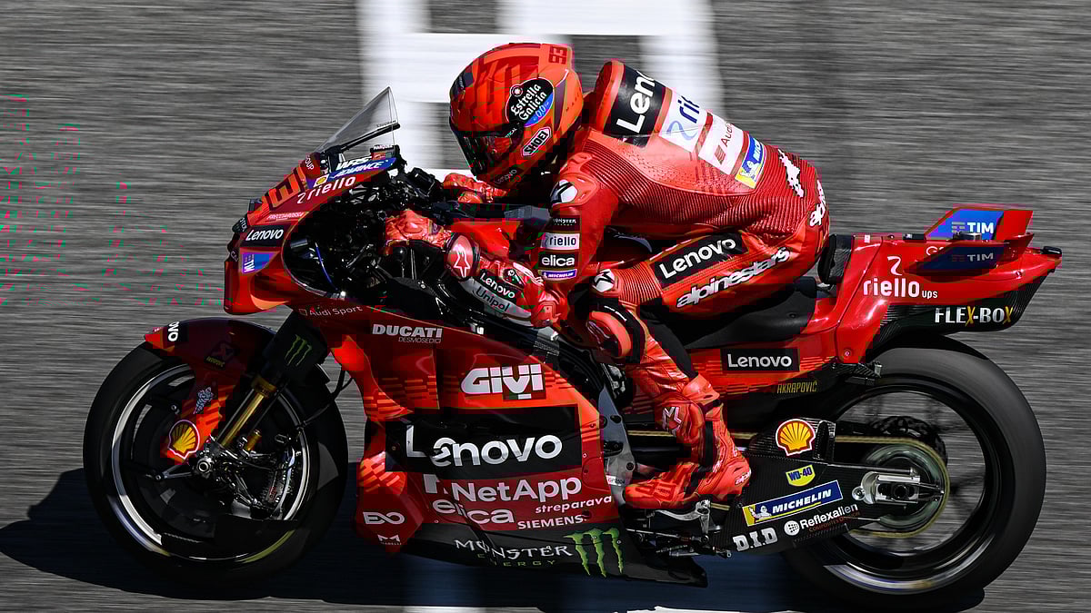 X | MotoGP : Marc Marquez in action during the MotoGP 2025 pre-season testing.  