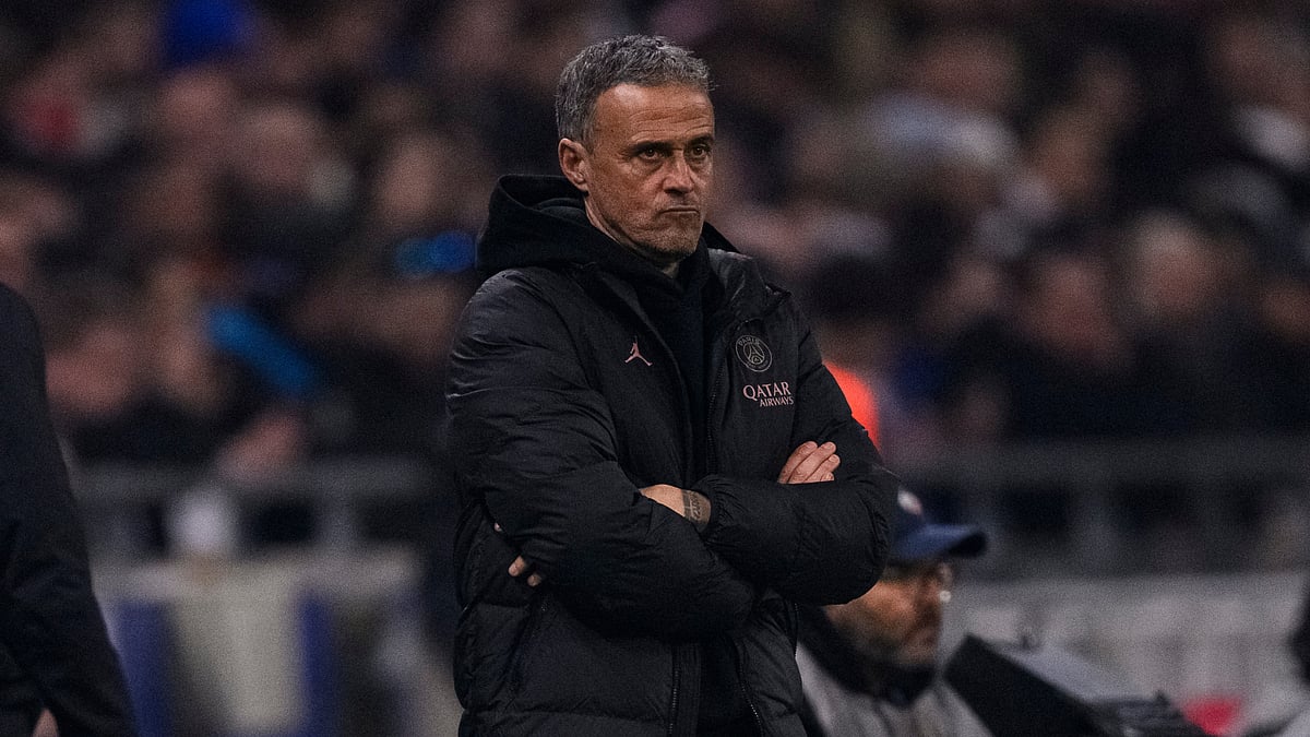 Luis Enrique during PSG's win over Lyon