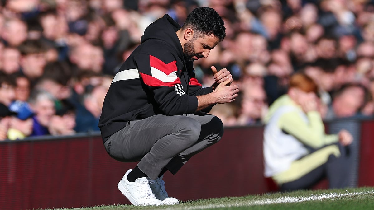 Ruben Amorim pictured during Manchester United's 2-2 draw with Everton on Saturday