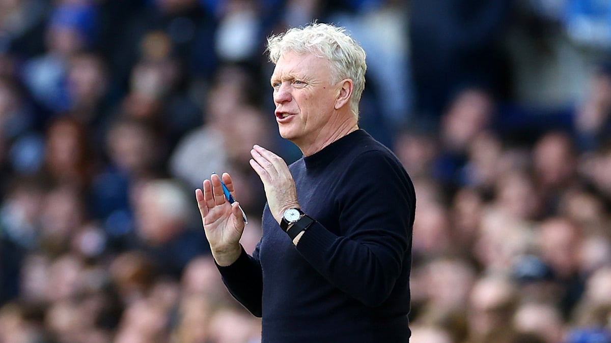 David Moyes during Everton's 2-2 draw with Manchester United