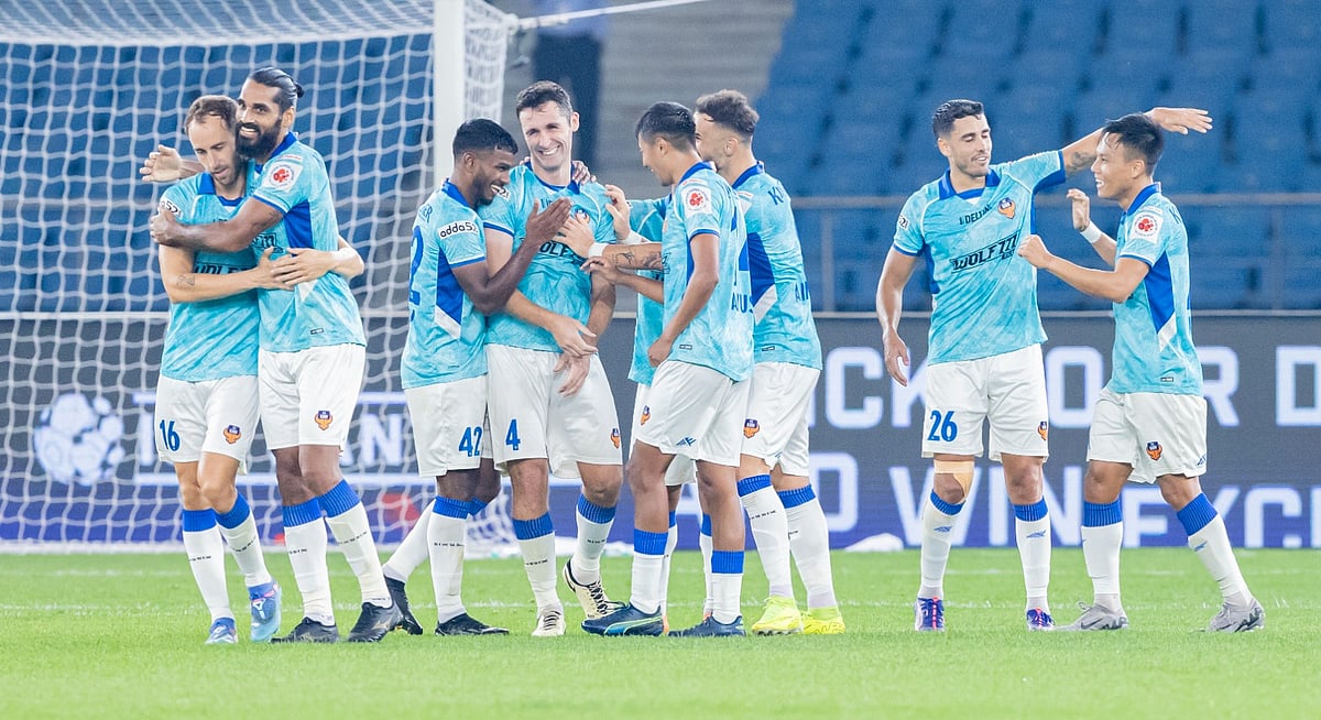 ISL/FSDL : FC Goa players celebrate.