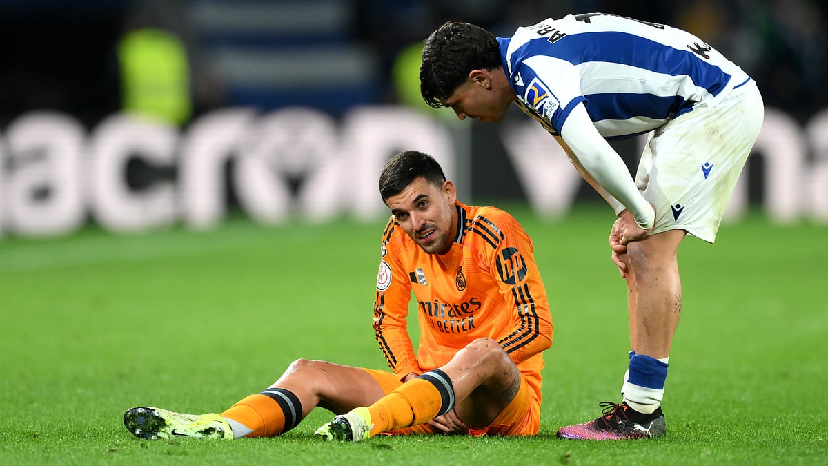 Dani Ceballos went down during Real Madrid's win in the Basque Country.