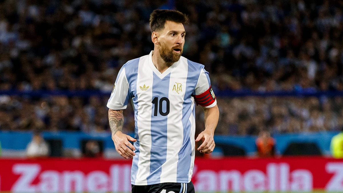 File : File photo of Lionel Messi in action for Argentina.