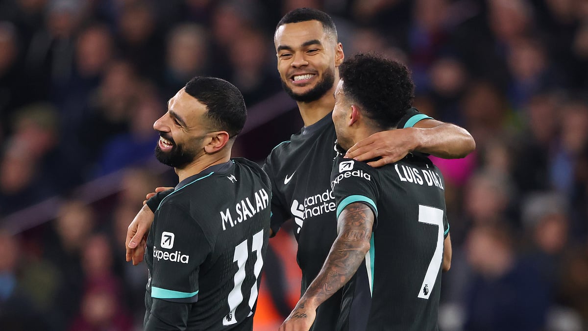 Liverpool attackers Mohamed Salah, Cody Gakpo and Luis Diaz.