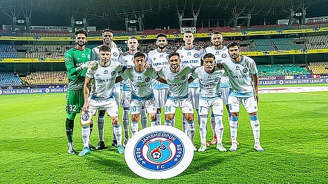 ISL : File photo of Jamshedpur FC players during an Indian Super League match.