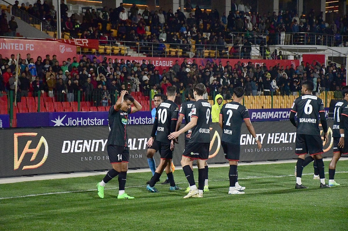 ISL | FDSL  : NorthEast United celebrate win over  East Bengal. 