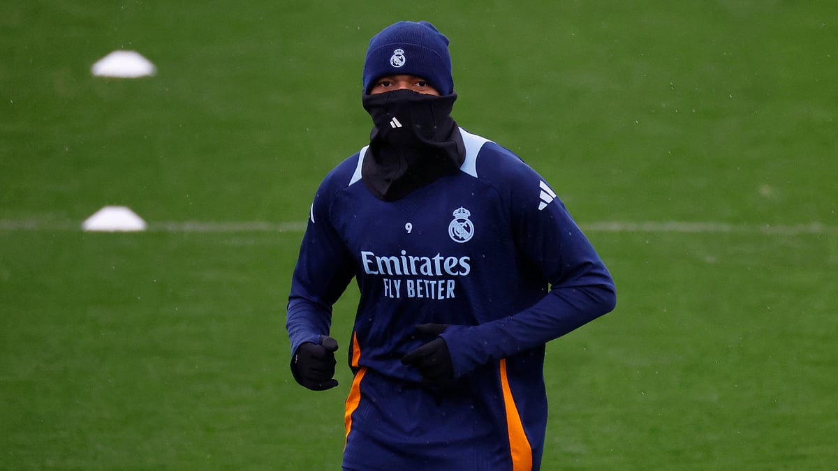 Kylian Mbappe in Real Madrid training