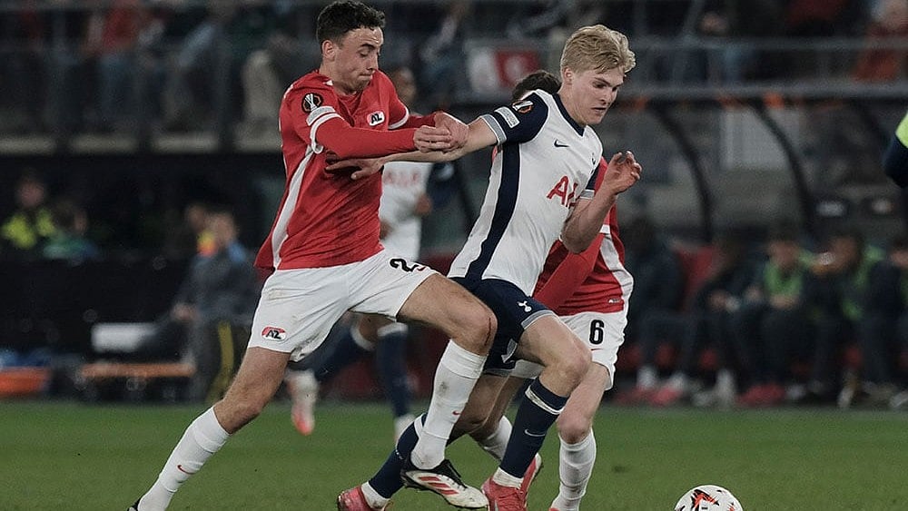 Photo: AP/Patrick Post : Netherlands Soccer Europa League: Tottenham Hotspur vs AZ Alkmaar