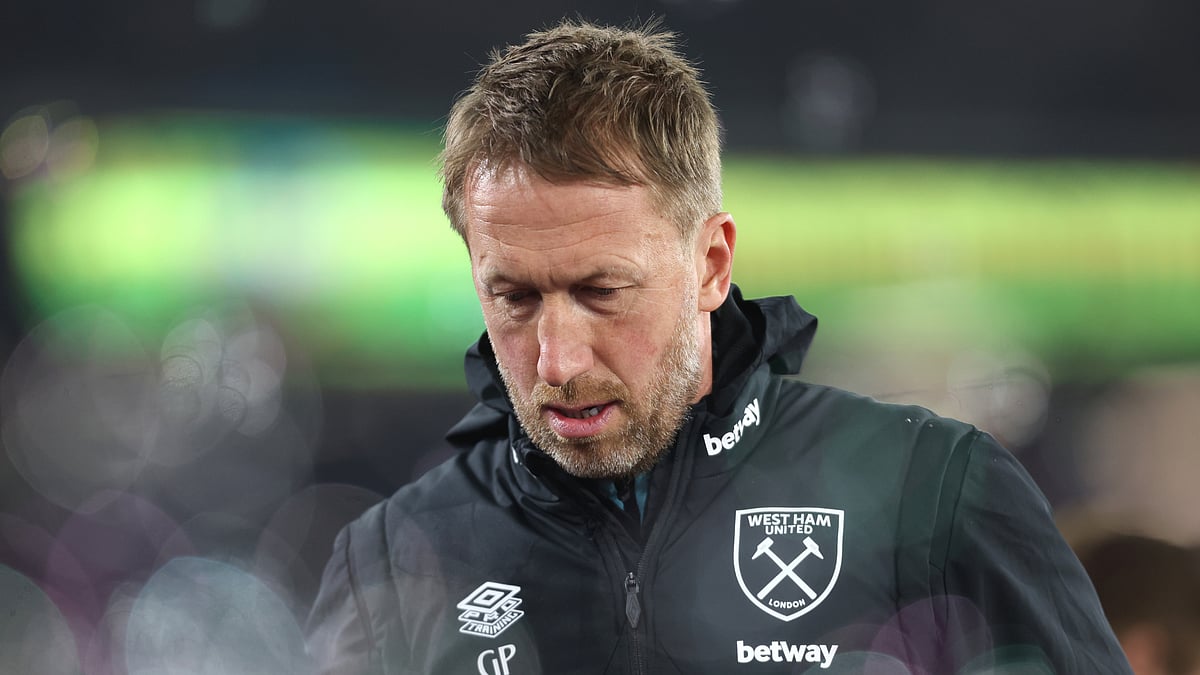 Graham Potter during West Ham's 1-0 defeat to Newcastle United.