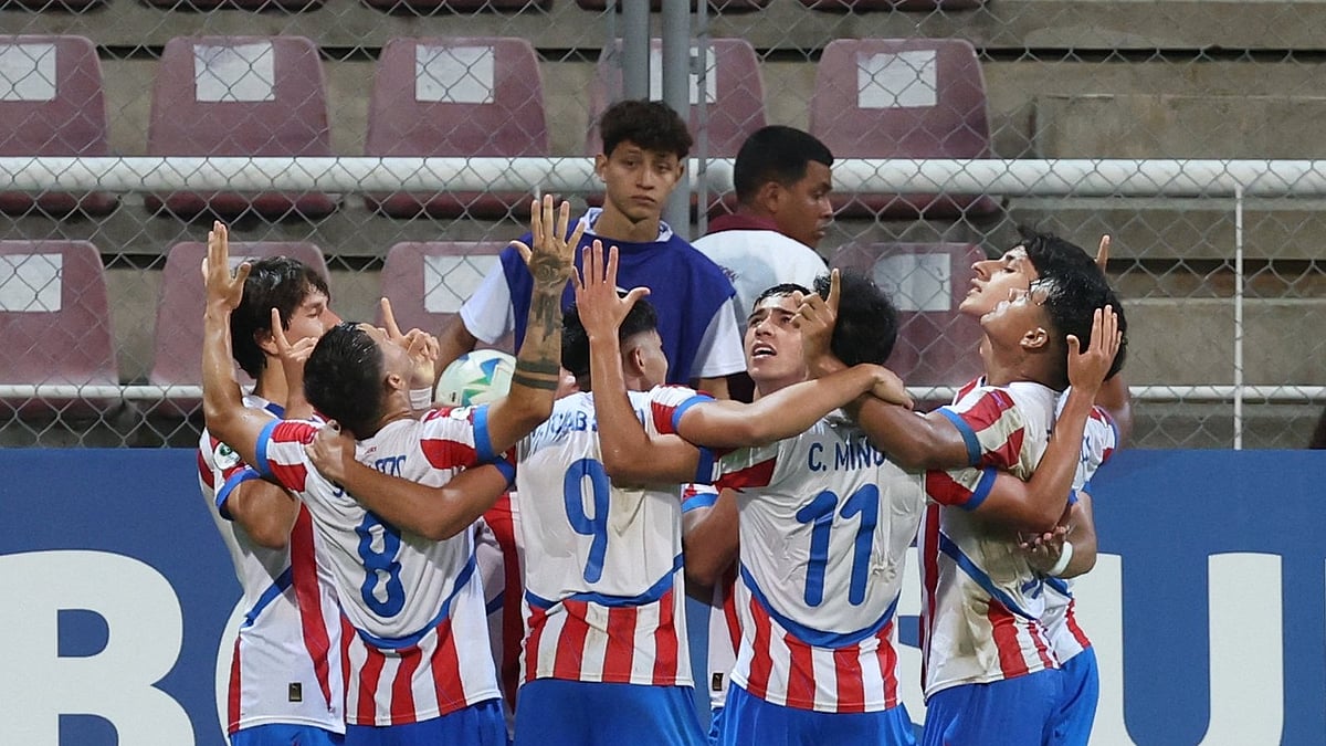| Photo: X/Copa Mundial FIFA : File photo of Paraguay football team players during a match.