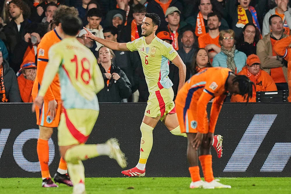 | Photo: AP/Peter Dejong : UEFA Nations League quarterfinal first leg: Netherlands vs Spain
