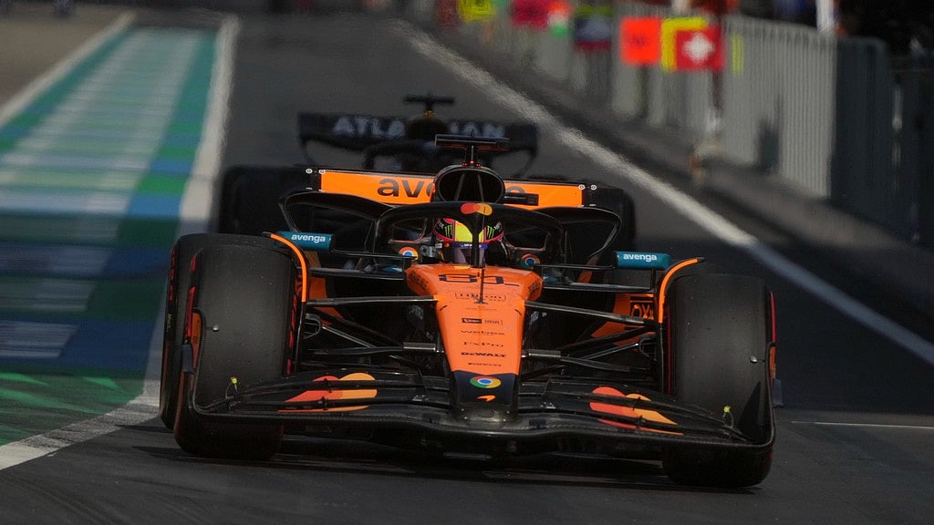 Photo: AP : McLaren driver Oscar Piastri in action in the Chinese Grand Prix qualifying session at the Shanghai International Circuit.